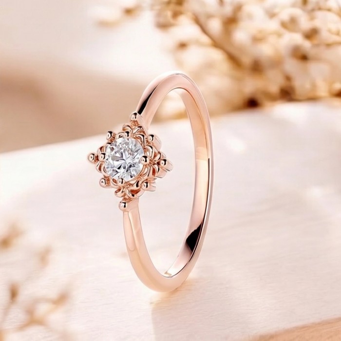 0.30 Carat Vintage Diamond Solitaire Ring SS0413
