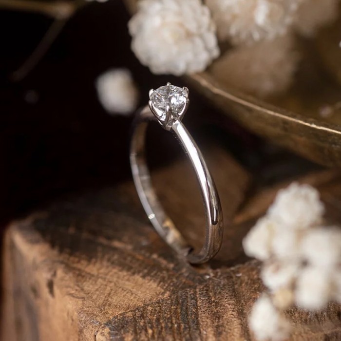 6 Tırnaklı Klasik Pırlanta Tektaş Yüzük SS0294