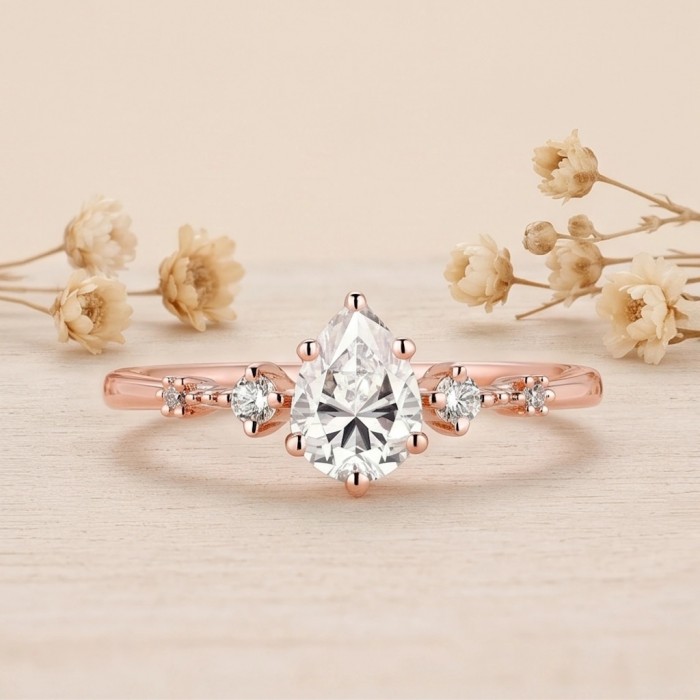 Pear Drop Cut Diamond Engagement Ring Pear Drop Cut Diamond Engagement Ring