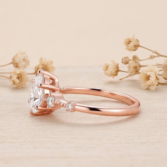 Pear Drop Cut Diamond Engagement Ring Pear Drop Cut Diamond Engagement Ring
