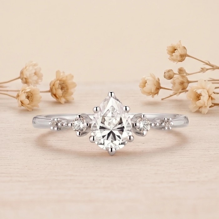 Pear Drop Cut Diamond Engagement Ring Pear Drop Cut Diamond Engagement Ring