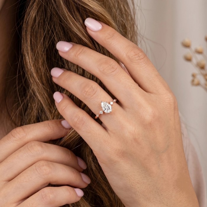 Pear Drop Cut Diamond Engagement Ring Pear Drop Cut Diamond Engagement Ring
