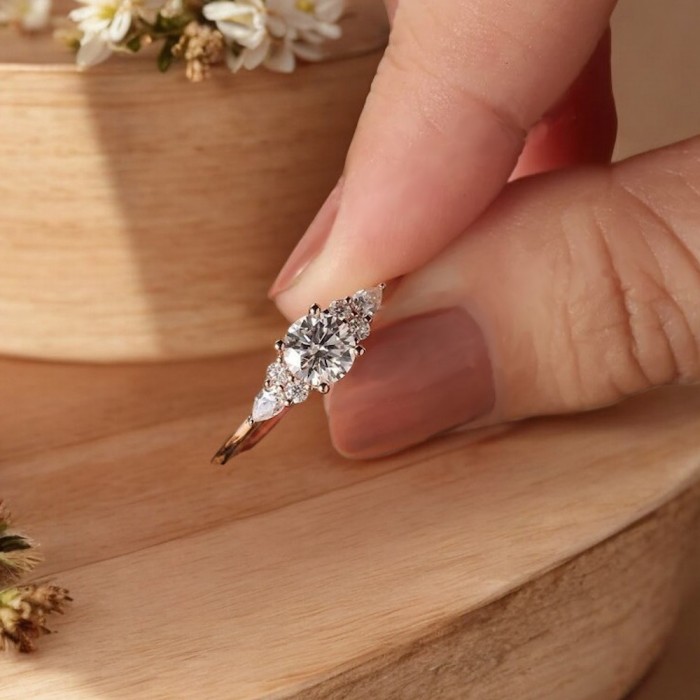 Pear Drop Diamond Engagement Ring 