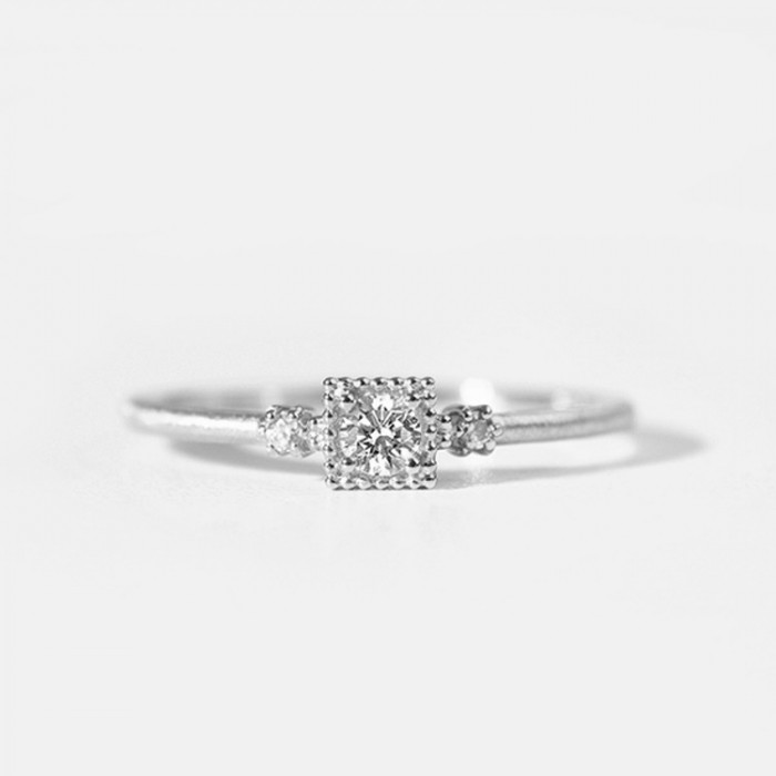 Frozen HRD Certificate Diamond Square Ring SS0297 Frozen HRD Certificate Diamond Square Ring SS0297