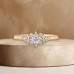 Princess Square Diamond Gold Proposal Ring 