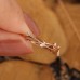 Minimal Leaf Diamond Gold  Ring SS0074