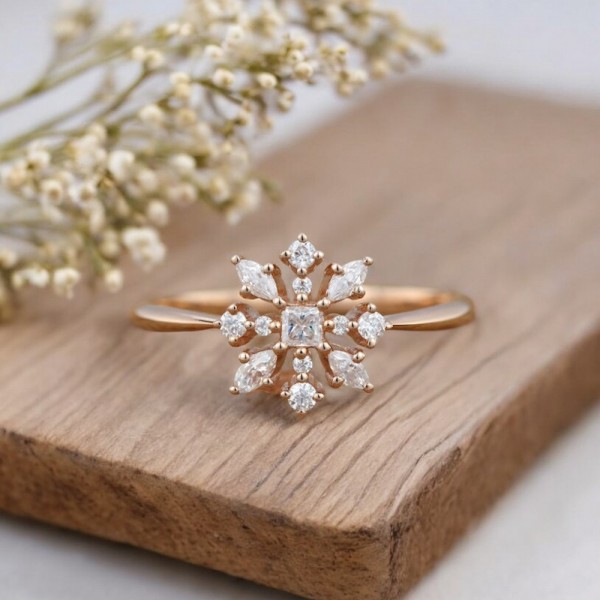 Prenses Pırlantalı Özel Tasarım Yüzük SS0137