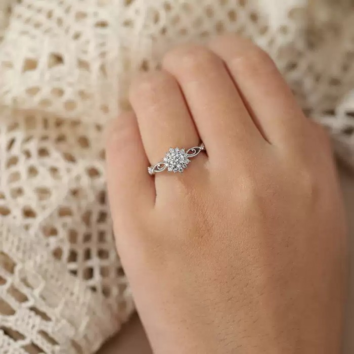 Özel Tasarım Pırlanta Vintage Yüzük SS0196