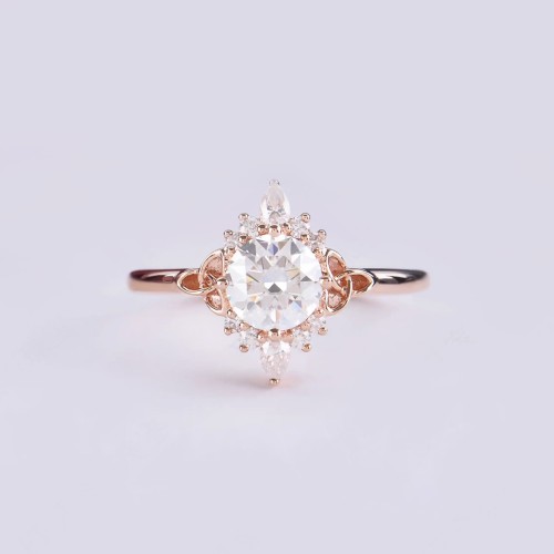 HRD Certificate Drop Diamond Engagement Ring  