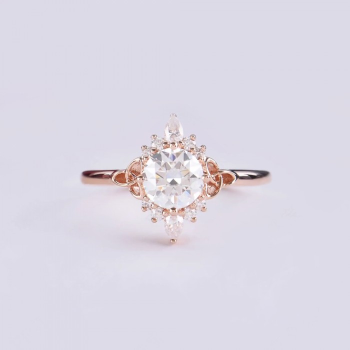 HRD Certificate Drop Diamond Engagement Ring  