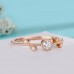 Vintage Diamond Solitaire Leaf Gold Ring SS0090
