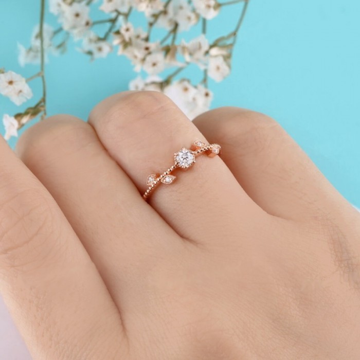 Vintage Yüzük HRD Sertifikalı Tektaş Pırlanta SS0090