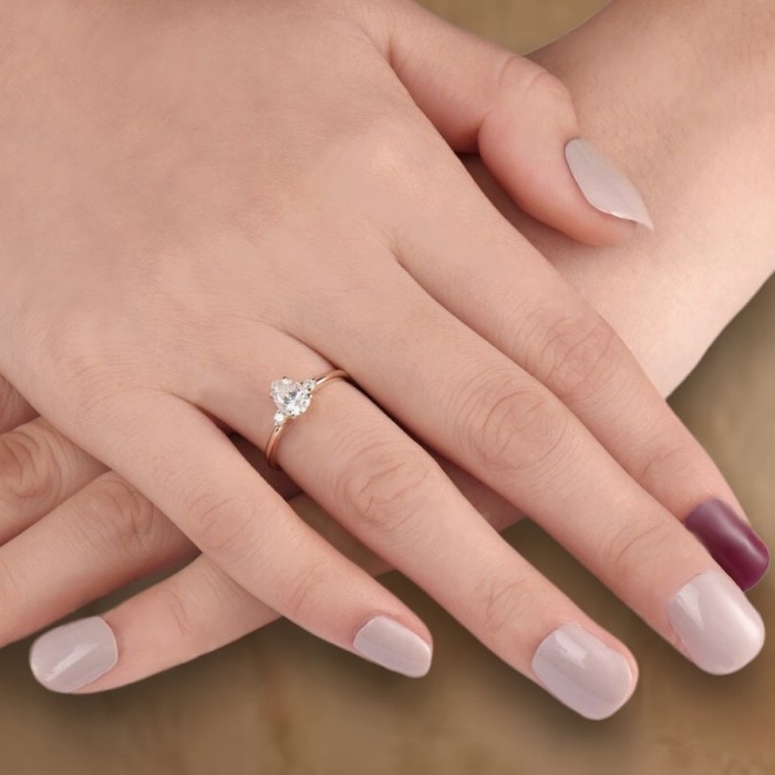Pear Drop Diamond Classic Engagement Ring 