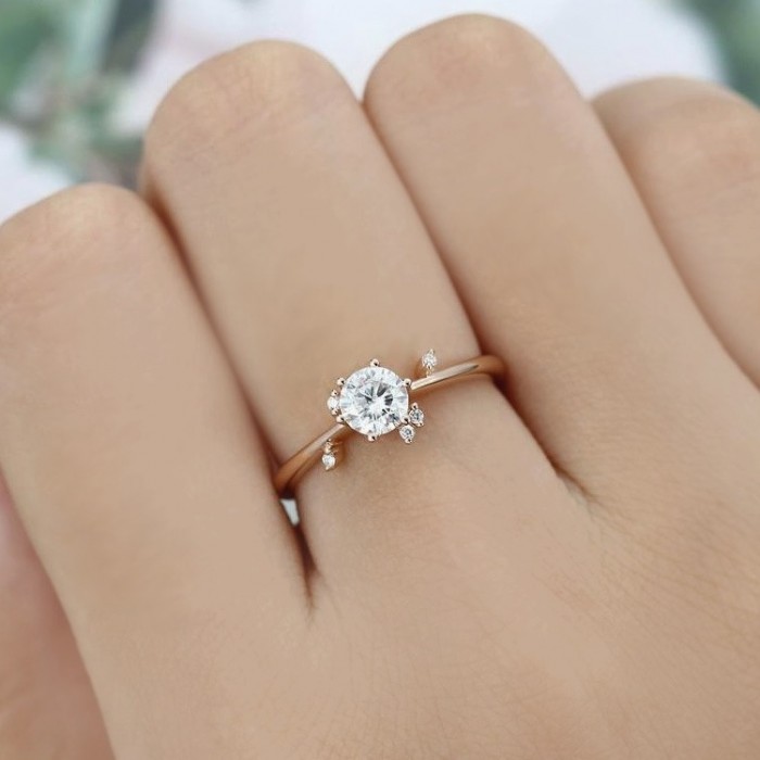 Rose Gold Engagement Diamond Ring SS0011 Rose Gold Engagement Diamond Ring SS0011