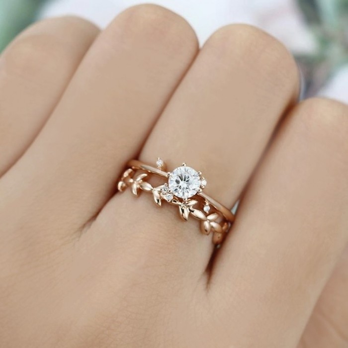 Rose Gold Engagement Diamond Ring SS0011 Rose Gold Engagement Diamond Ring SS0011