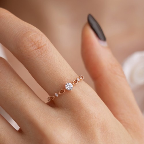 Vintage Style Engagement Diamond Ring SS0019