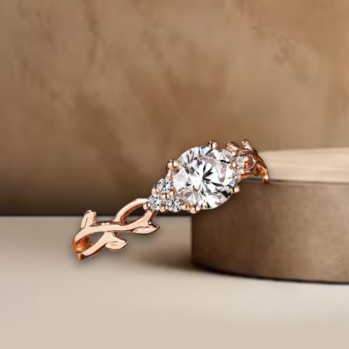 Leaf Ivy Ring With Natural Diamonds  