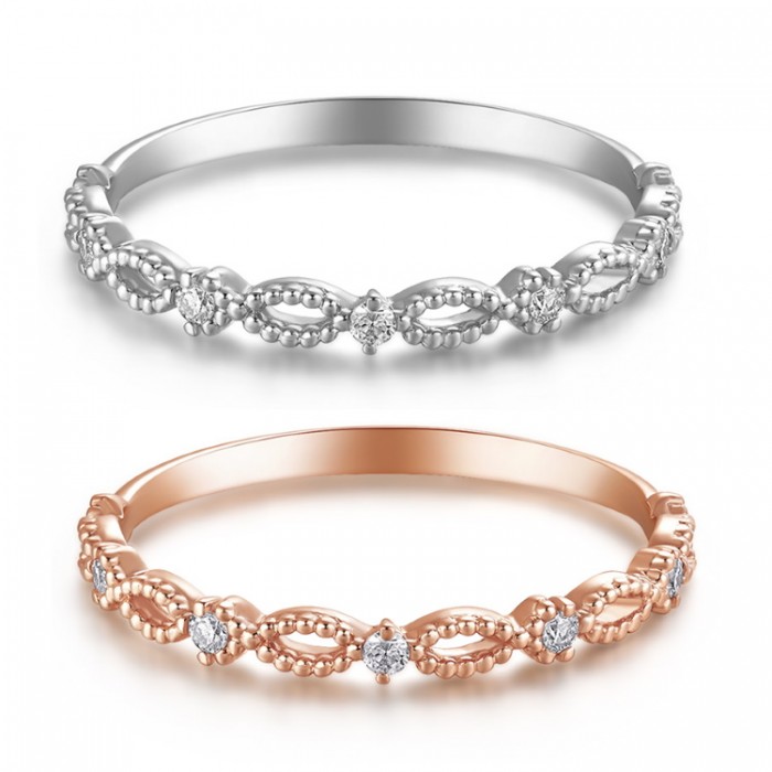 Diamond Half Eternity Vintage Style Band SS0138