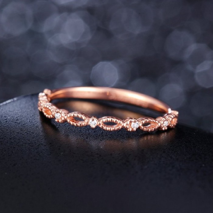 Diamond Half Eternity Vintage Style Band SS0138