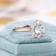 Floral Aquamarine And Diamond Rose Gold Ring SS0183