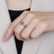 Hexagon Amethyst Ivy Leaf Gold Ring 