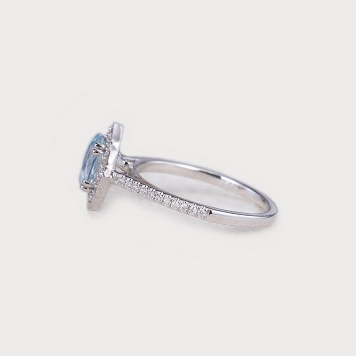 Aquamarine & Diamond Wedding Ring SS0335 Aquamarine & Diamond Wedding Ring SS0335