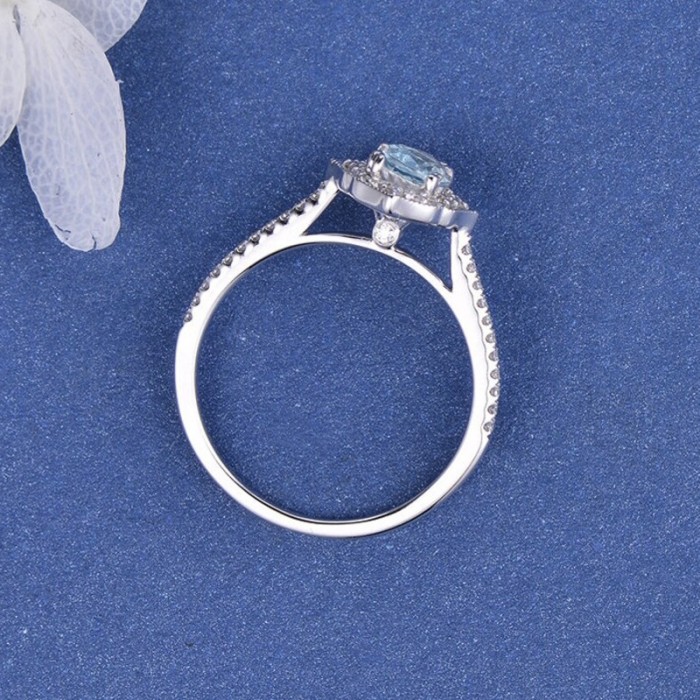 Aquamarine & Diamond Wedding Ring SS0335 Aquamarine & Diamond Wedding Ring SS0335