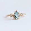 Drop Aquamarine & Diamond Engagement Ring SS0331