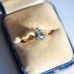 Drop Aquamarine & Diamond Engagement Ring SS0331