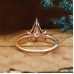 Kite Cut White Aquamarine & Diamond Leaf Ring 
