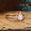 Kite White Aquamarine & Diamond Gold Ring 