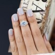 Aquamarine & Diamond Leaf Floral Ring SS0328