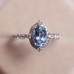Natural Oval Aquamarine & Diamond Ring SS0246