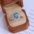Aquamarine Ve Pırlanta Klasik Halo Yüzük SS0310