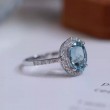 Aquamarine Ve Pırlanta Klasik Halo Yüzük SS0310