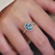Aquamarine Ve Pırlanta Klasik Halo Yüzük SS0310