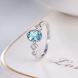Oval Aquamarin Ve Pırlanta Vintage Yüzük SS0107