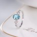 Oval Aquamarine & Diamond 14K Gold Ring SS0107