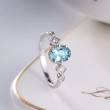 Oval Aquamarin Ve Pırlanta Vintage Yüzük SS0107