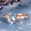 Aquamarine & Diamond Rose Gold Ring SS0030
