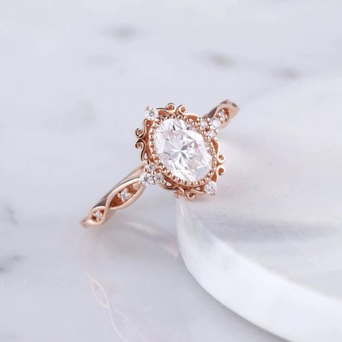 White Morganite & Diamond Vintage Ring SS0229