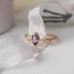 Drop Amethyst & Diamond Gold Ring SS0038