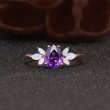 Drop Amethyst And Marquise Opal Ring 