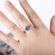 Hexagon Amethyst & Emerald Tourmaline Ring 