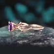 Hexagon Amethyst & Diamond Ivy Leaf Ring 