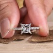 Square White Morganite & Diamond Ring SS0174