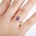 Kite Cut Amethyst & Diamond 2PCS Wedding Rings 