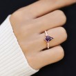 Kite Amethyst & Diamond Leaf Design Ring 