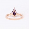 Kite Amethyst & Diamond Leaf Design Ring 