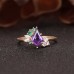 Kite Amethyst Emerald & Diamond Asymmetric Ring 